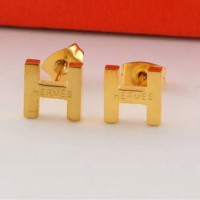 Hermes H Earrings in Yellow Gold